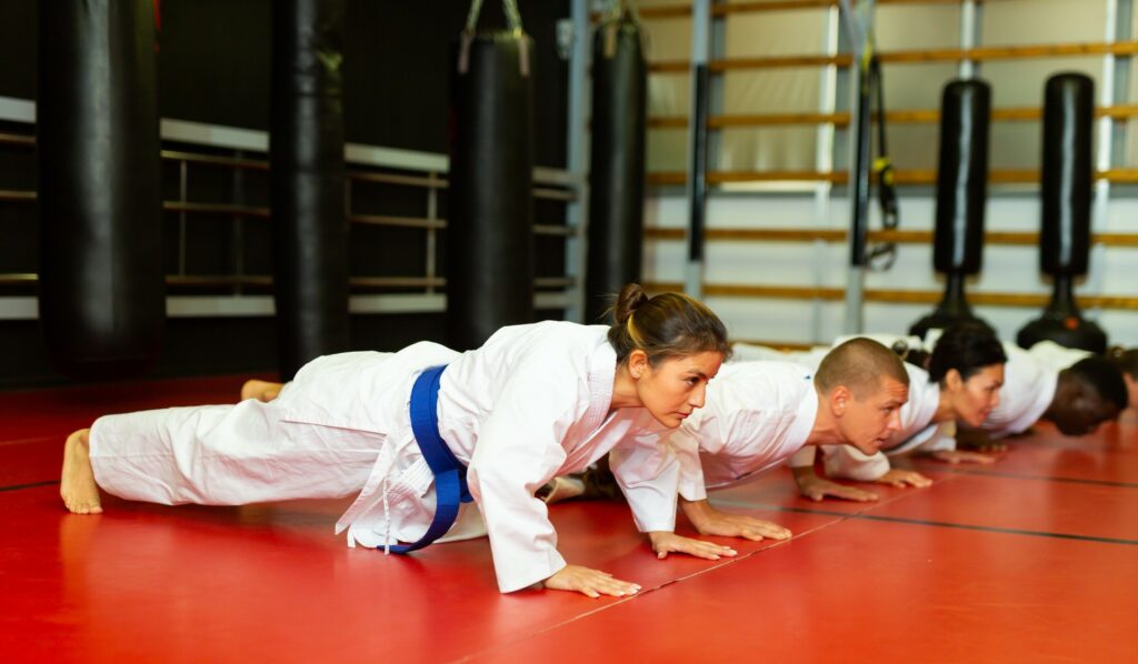 martial arts adults push ups